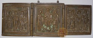 Складень трёхстворчатый: Деисус с предстоящими