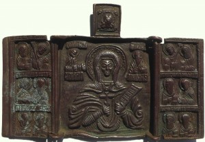 Складень трёхстворчатый: Великомученица Параскева. Избранные святые