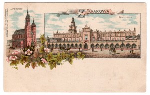 Krakow.  Sukiennice.  Kosciol  Maryacki.